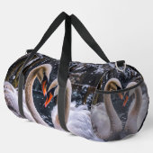 Romantische zwanen in een winterwonderland plunjezak (Rechterhoek)