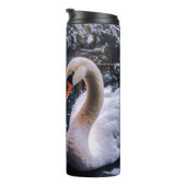 Romantische zwanen in een winterwonderland thermosbeker (Geroteerd rechts)