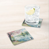 Romantische Zwanen Meer Bruidsfeestje   Kartonnen Onderzetters (Insitu)