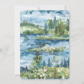 Romantische zwanen meer water lelies bruiloft kaart (Achterkant)