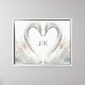 Romantische zwanen Monogram Canvas Afdruk (Voorkant)