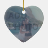 Romantische zwanen Monogram Foto toevoegen Keramisch Ornament (Achterkant)