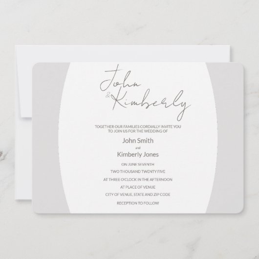 Romantische Zwanen Monogram Huwelijksuitnodiging Kaart (Voorkant)