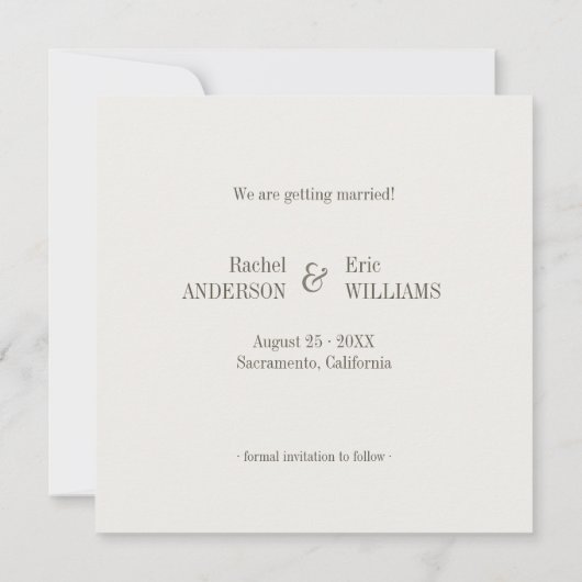 Romantische zwanen - save the date aankondiging (Achterkant)