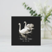 Romantische zwanen - Save the date-aankondiging Save The Date (Staand voorkant)