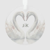 Romantische Zwanen Trouwpaar Monogram Ornament (achterkant)
