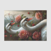 Romantische Zwanenrozen Decoupage Tissuepapier (Voorkant)