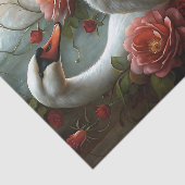 Romantische Zwanenrozen Decoupage Tissuepapier (Detail)
