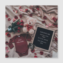 Romantische zwangerschapsaankondiging met Rozen en