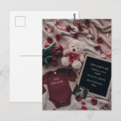 Romantische zwangerschapsaankondiging met Rozen en Briefkaart (Voorkant / Achterkant)