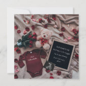 Romantische zwangerschapsaankondiging met Rozen en Feestdagenkaart (Voorkant)