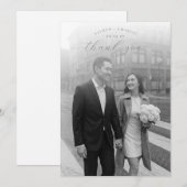 Romantische zwart-wit foto bedankkaart (Voorkant / Achterkant)
