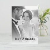 Romantische zwart-wit foto bedankkaart (Staand voorkant)