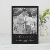 Romantische zwart-wit foto bedankkaart (Staand voorkant)