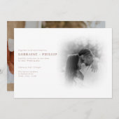 Romantische zwart-wit foto gradient bruiloft kaart (Voorkant / Achterkant)