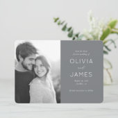 Romantische zwart-wit foto save the date (Staand voorkant)