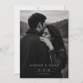 Romantische zwart-wit foto save the date (Voorkant)