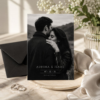 Romantische zwart-wit foto save the date