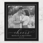 Romantische zwart-wit foto wijn etiket (Enkel label)