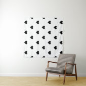 Romantische zwart-wit hart chique muur decor wandkleed (In Situ (horizontaal))