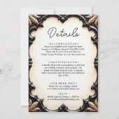 Romantische zwart-wit klassieke formele bruiloft kaart (Achterkant)