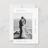 Romantische zwart-wit trouwfoto save the date (Voorkant)