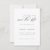 Romantische zwart-wit trouwfoto save the date (Achterkant)