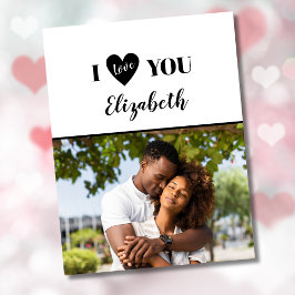 Romantische Zwarte 5 Foto Ik Hou van Jou Valentijn Kaart