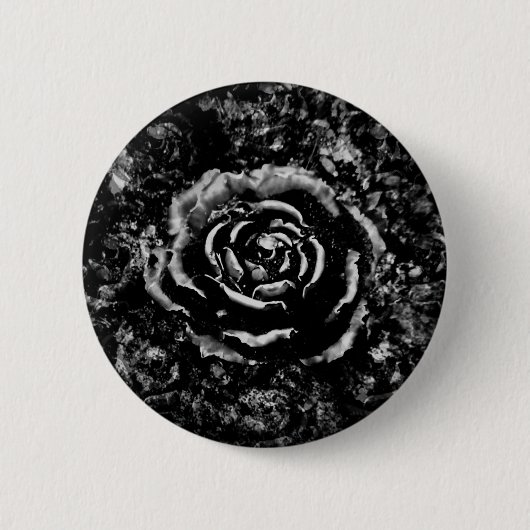 Romantische zwarte begraafplaats roos Gotische kno Ronde Button 5,7 Cm (Voorkant)