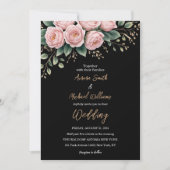 Romantische Zwarte Bloemen Donkere Herfst Bloemen Kaart (Voorkant)