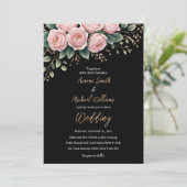 Romantische Zwarte Bloemen Donkere Herfst Bloemen Kaart (Staand voorkant)