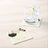 Romantische zwarte en witte bloemen goud kartonnen onderzetters (Insitu)