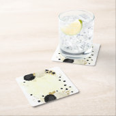 Romantische zwarte en witte bloemen goud kartonnen onderzetters (Insitu)