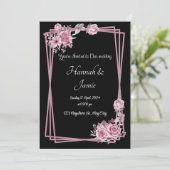 Romantische zwarte kalligrafie Alle bruiloft uitno Kaart (Staand voorkant)