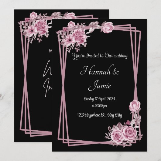 Romantische zwarte kalligrafie Alle bruiloft uitno Kaart (Voorkant / Achterkant)