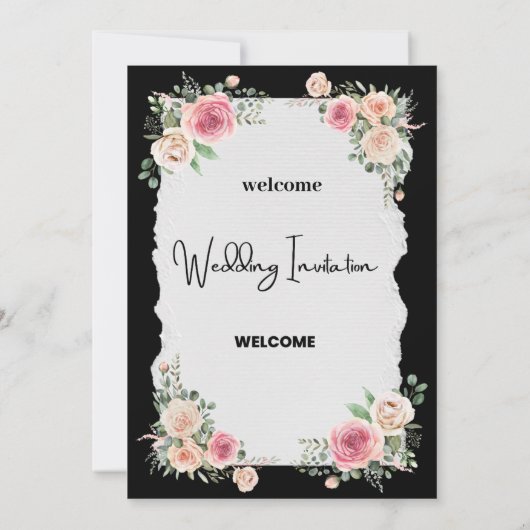 Romantische zwarte kalligrafie Alle bruiloft uitno Kaart (Achterkant)