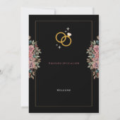 Romantische zwarte kalligrafie Alle bruiloft uitno Kaart (Achterkant)