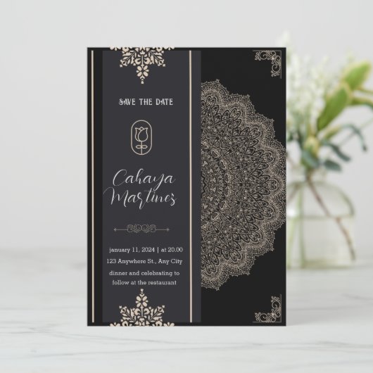 Romantische zwarte kalligrafie Alle bruiloft uitno Kaart (Staand voorkant)