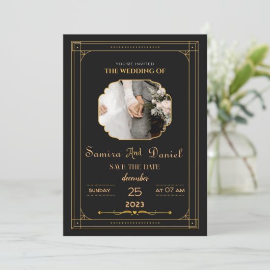 Romantische zwarte kalligrafie Alle bruiloft uitno Kaart (Staand voorkant)