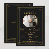 Romantische zwarte kalligrafie Alle bruiloft uitno Kaart (Voorkant / Achterkant)