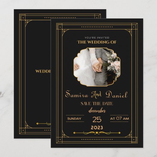 Romantische zwarte kalligrafie Alle bruiloft uitno Kaart (Voorkant / Achterkant)