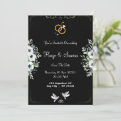 Romantische zwarte kalligrafie Alle bruiloft uitno Kaart (Staand voorkant)