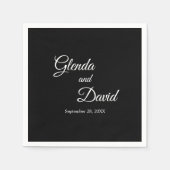 Romantische zwarte kalligrafie bloeien aangepaste servet (Voorkant)