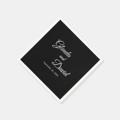 Romantische zwarte kalligrafie bloeien aangepaste servet (Hoek)