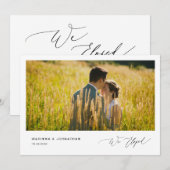 Romantische Zwarte Script,, Trouwen Elopement Kaart (Voorkant / Achterkant)