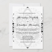 Romantische zwarte Stropdas huwelijksuitnodigingen Kaart (Voorkant)