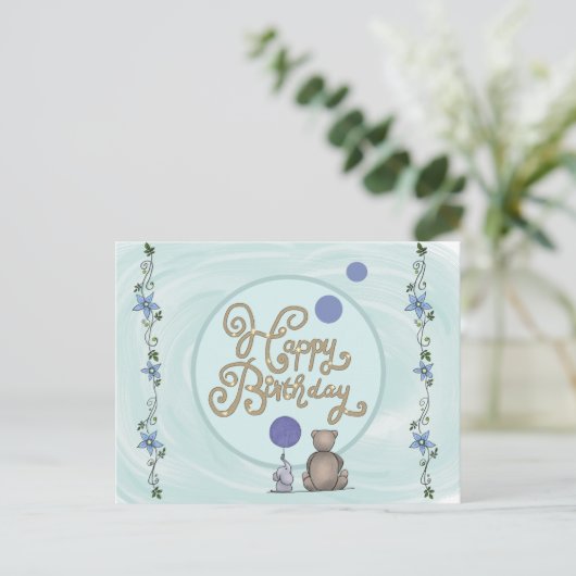 romantischer Elefant Briefkaart (Staand voorkant)