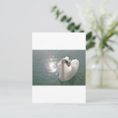 Romantischer weisser Schwan Briefkaart (Staand voorkant)