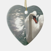 Romantischer weisser Schwan Keramisch Ornament (Rechts)