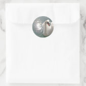 Romantischer weisser Schwan Ronde Sticker (Tas)